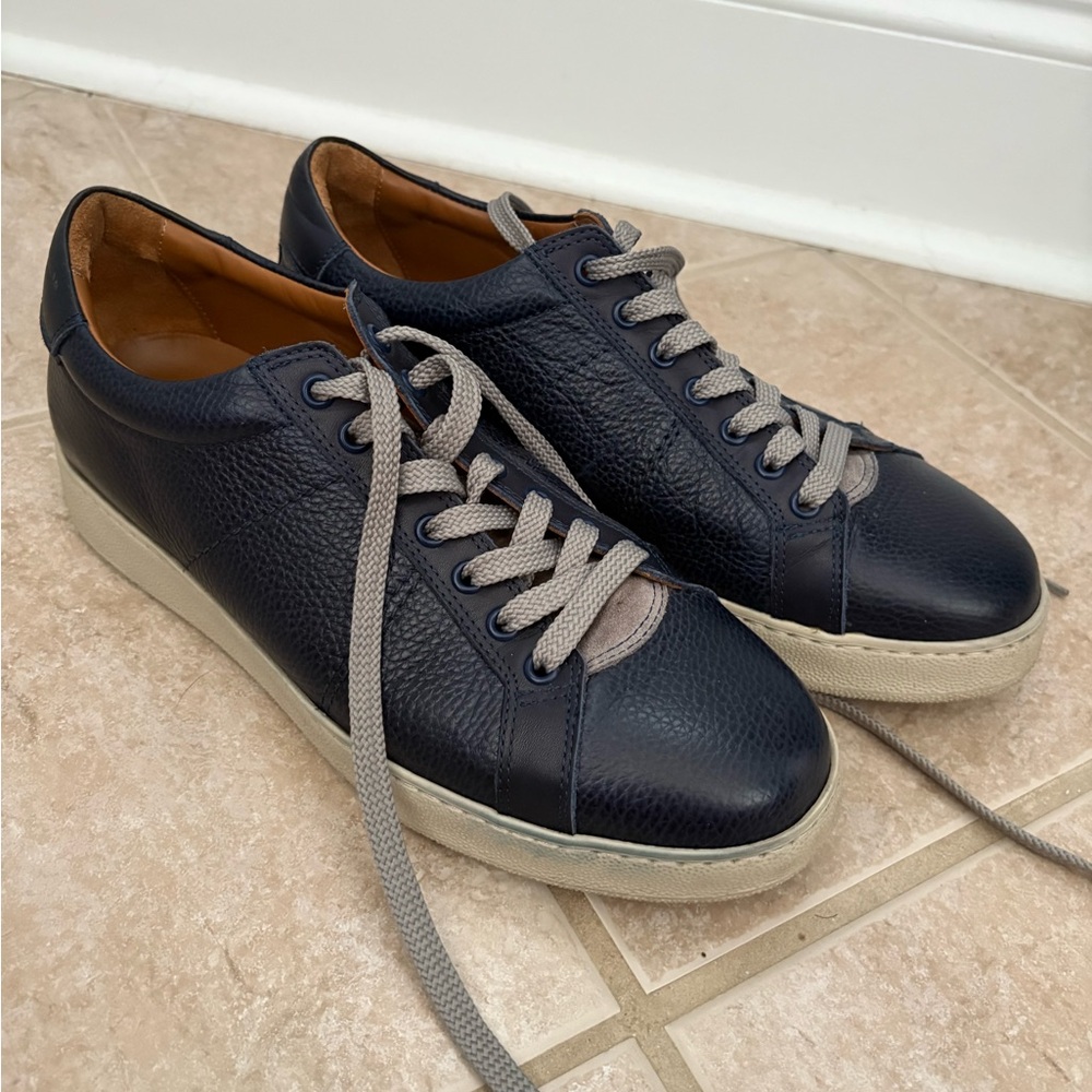 Clorinda Antinori The Sportivo Cervo Blu Sneaker men’s blue pebbled leather sz41 - Picture 2 of 11
